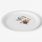 Bear And Deer Conversation Funny Wildlife Design Papieren Bordje (Gekanteld)