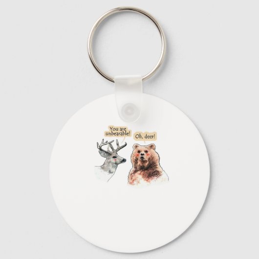 Bear And Deer Conversation Funny Wildlife Keychain (Voorkant)