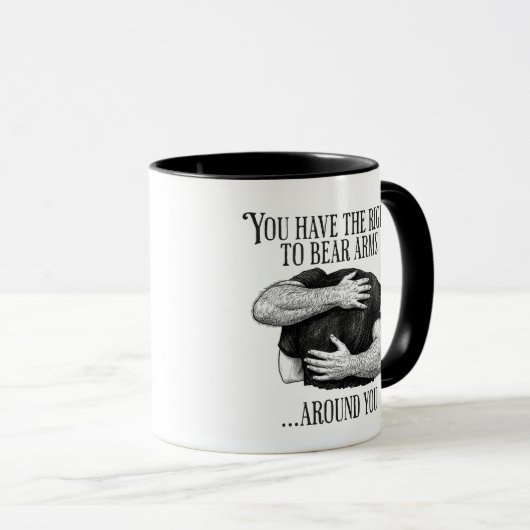 Bear arms around you hug gay pun joke mug mok (Voorkant rechts)