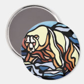 Bear Art Frigo Magnet Wildlife Art Magnets (Recto/Verso)