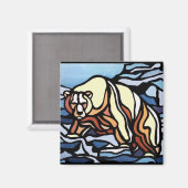 Bear Art Frigo Magnet Wildlife Art Magnets (Recto/Verso)