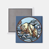 Bear Art Frigo Magnet Wildlife Art Magnets (Recto/Verso)