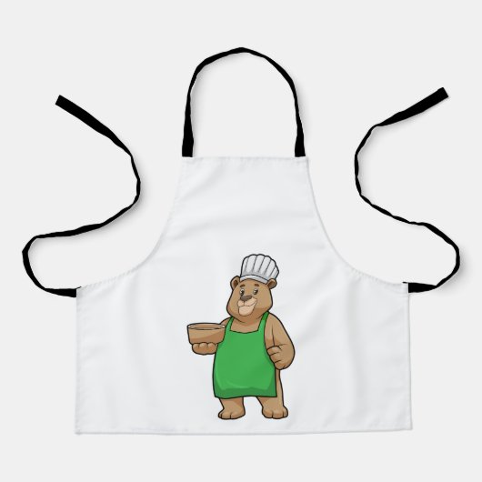 Bear as Cook with Cooking apron & Bowl Schort (Voorkant)
