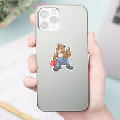 Bear as Craftsman with Tool box Sticker (Telefoon)