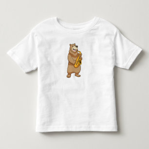 Bear as Musician with Saxophone Kinder Shirts