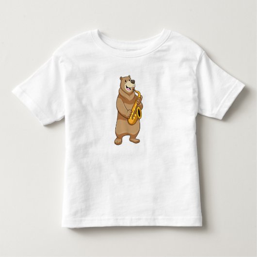 Bear as Musician with Saxophone Kinder Shirts (Voorkant)