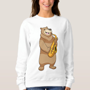 Bear as Musician with Saxophone Trui