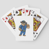 Bear as Police officer with Baton Pokerkaarten (Achterkant)