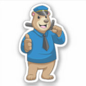 Bear as Police officer with Police hat Sticker (Voorkant)