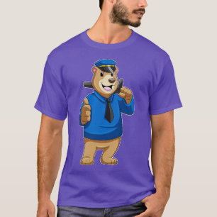 Bear as Police officer with Police hat T-shirt