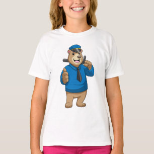 Bear as Police officer with Police hat T-shirt