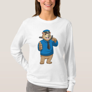 Bear as Police officer with Police hat T-shirt
