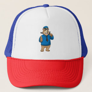Bear as Police officer with Police hat Trucker Pet