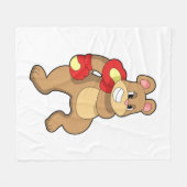 Bear at Boxing with Boxing gloves Fleece Deken (Voorkant (Horizontaal))