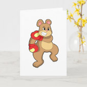 Bear at Boxing with Boxing gloves Kaart (Gele Bloem)