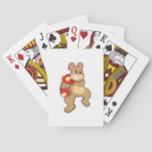 Bear at Boxing with Boxing gloves Pokerkaarten (Achterkant)