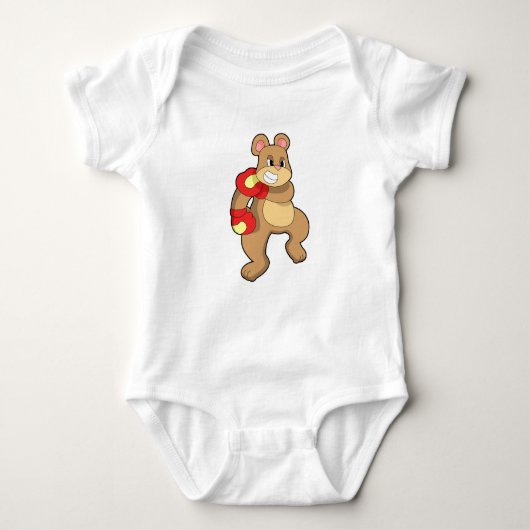 Bear at Boxing with Boxing gloves Romper (Voorkant)