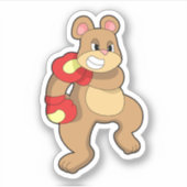 Bear at Boxing with Boxing gloves Sticker (Voorkant)