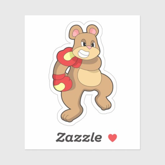 Bear at Boxing with Boxing gloves Sticker (Vel)