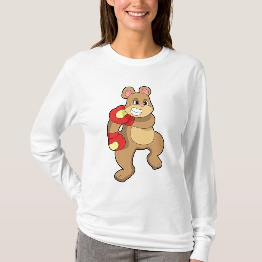 Bear at Boxing with Boxing gloves T-shirt (Voorkant)