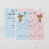 Bear Baby Genre Reveillez Party Invitation (Devant / Derrière)