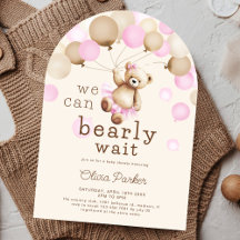 Bear Baby Girl Shower We Can Bearly Wait Arch