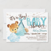 Bear Baby shower Boy, Invitation (Devant)