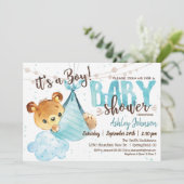 Bear Baby shower Boy, Invitation (Debout devant)