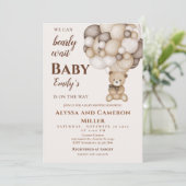 Bear Baby Shower Girl Invitation (Debout devant)