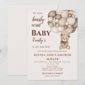 Bear Baby Shower Girl Invitation (Devant / Derrière)