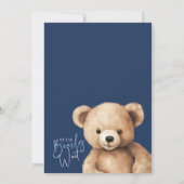 Bear Baby shower Invitation Bleu Balloon (Dos)