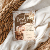 Bear Baby shower Invitation Bleu Balloon