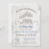 Bear Baby shower Invitation Garçon Aventure Douche (Devant)