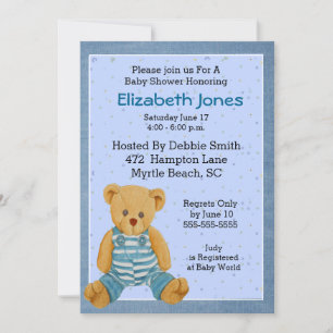 Bear Baby Shower Invitations