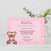 Bear Baby Shower Invitations (Rose) (Debout devant)