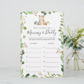 Bear Baby shower Quel Âge Avaient-Ils Jeu Carte (Debout devant)