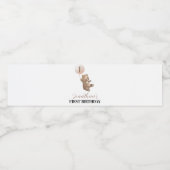 Bear Balloon 1er Anniversaire Étiquette de bouteil (Étiquettes simples)