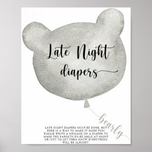 Bear Balloon \ Late night couches jeu Poster