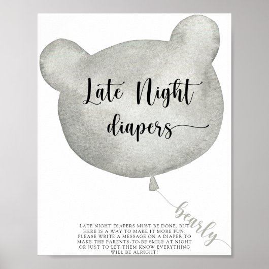 Bear Balloon \ Late night couches jeu Poster (Devant)
