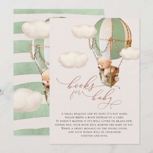 Bear Balloon Livres pour bébés Carte de boîtier (Devant / Derrière)