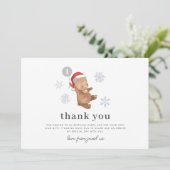 Bear Balloon Santa Hat 1er anniversaire Carte de r (Debout devant)