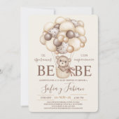 Bear Balloons Baby shower Espagnol Invitation (Devant)