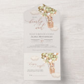 Bear Balloons Baby shower Tous en une invitation (À l'intérieur)