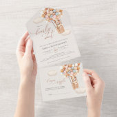 Bear Balloons Baby shower Tous en une invitation (Déchirure)