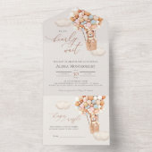 Bear Balloons Baby shower Tous en une invitation (À l'intérieur)