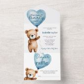 Bear Balloons Baby shower Tous en une invitation (À l'intérieur)