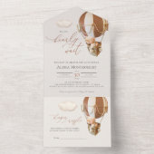 Bear Balloons Baby shower Tous en une invitation (À l'intérieur)