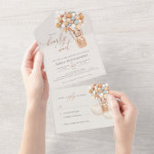 Bear Balloons Baby shower Tous en une invitation (Déchirure)