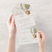 Bear Balloons Baby shower Tous en une invitation (Déchirure)