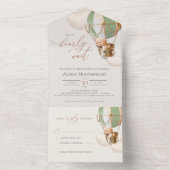 Bear Balloons Baby shower Tous en une invitation (À l'intérieur)